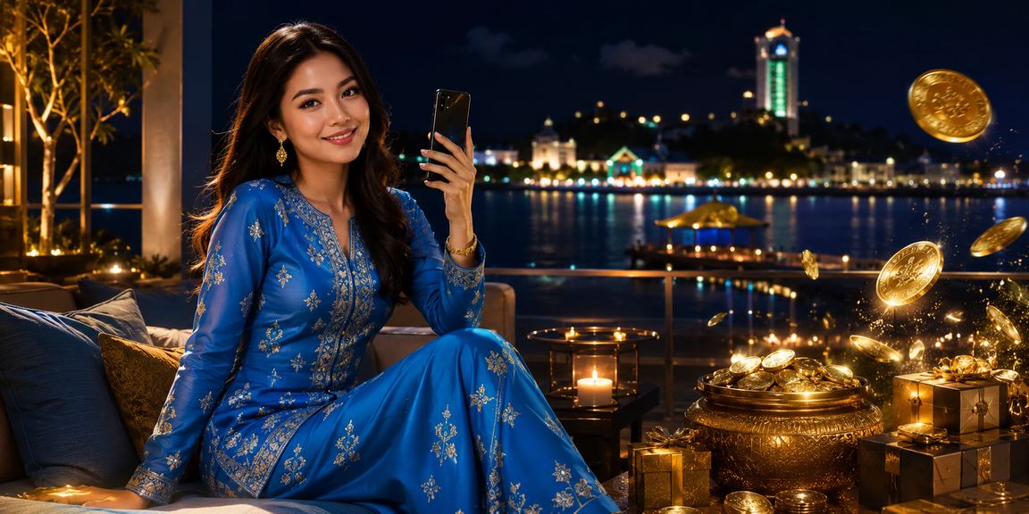 Wanita Malaysia bermain kasino dalam talian menggunakan aplikasi mudah alih 40400